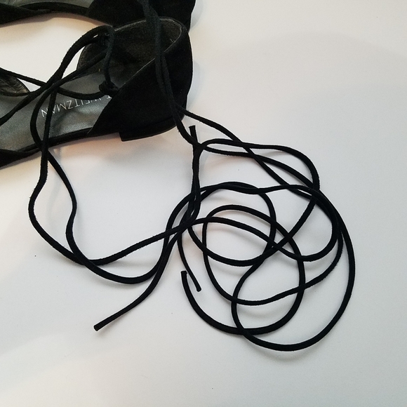 Stuart Weitzman 5.5 Gilligan Suede Lace Up Flats - Picture 6 of 12